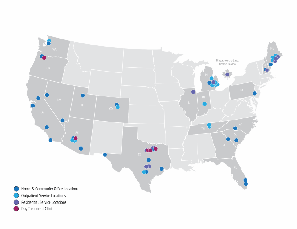 Map of Rehab Without Walls locations (8/25)