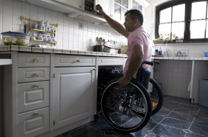 wheelchair man in kitchen