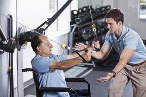 physical therapy in a gym